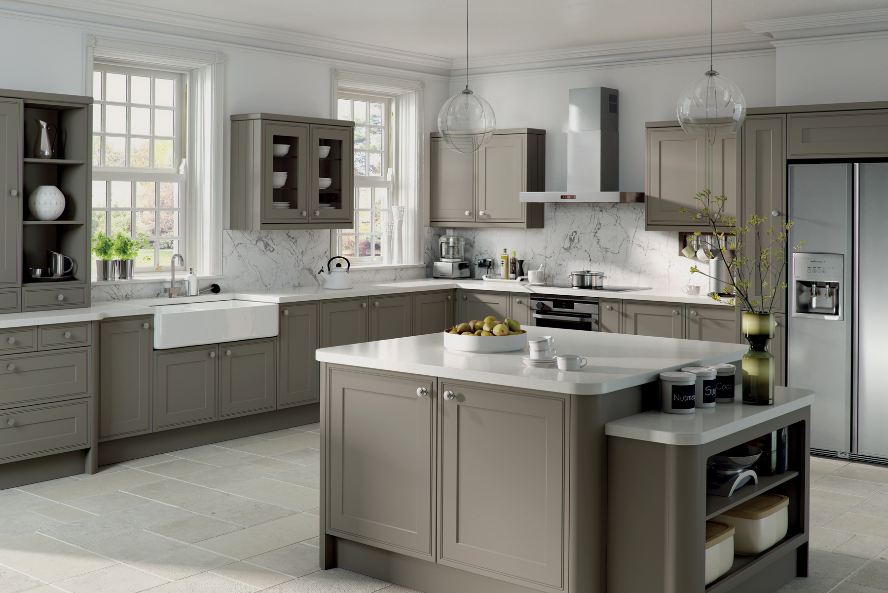 Framed Style Stone Grey Kitchen | Hallmark Kitchen Designs