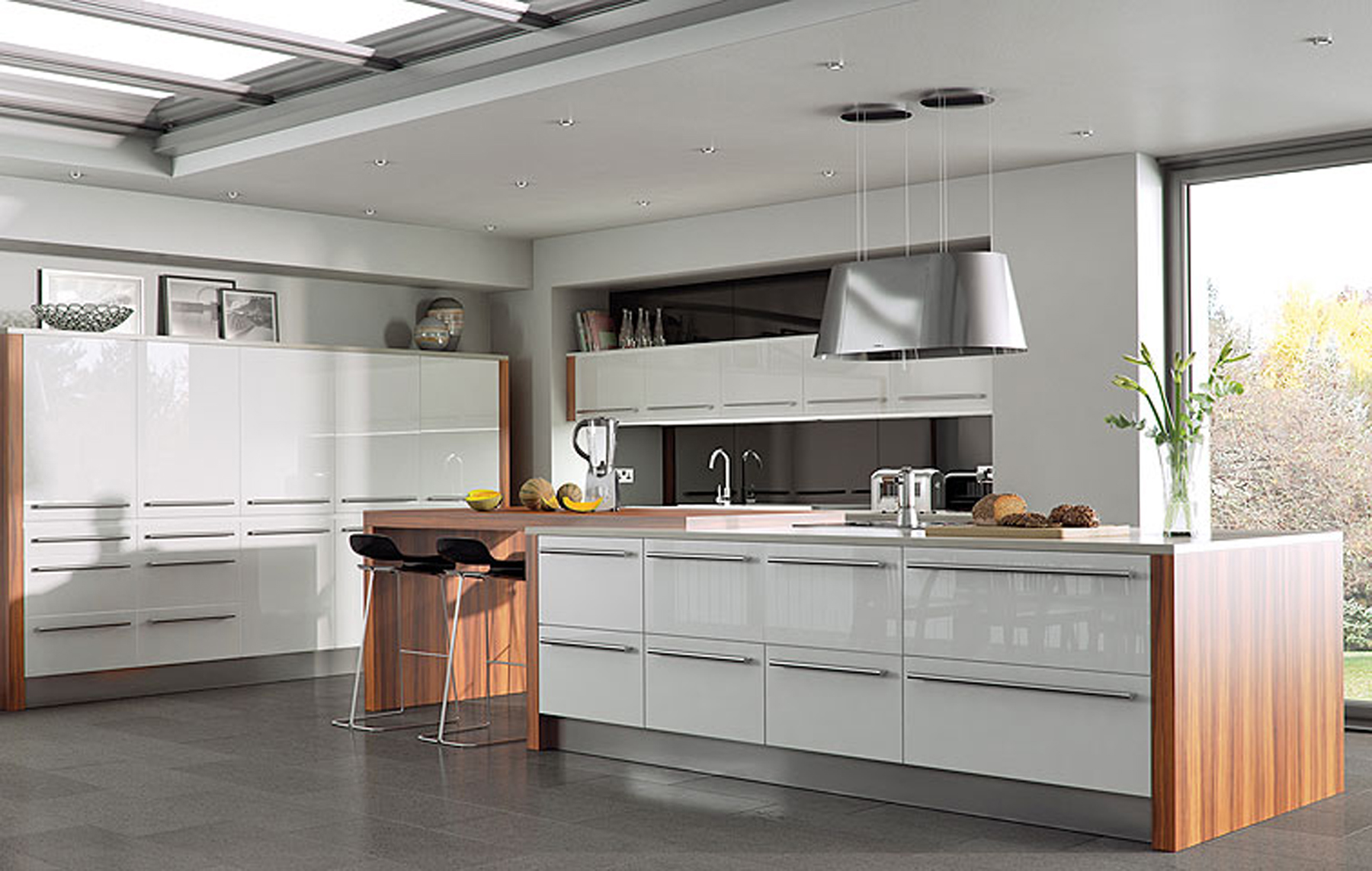 white high gloss kitchen design