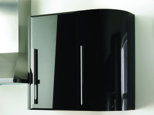 Curved gloss black kitchens