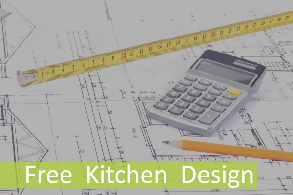 Picture of calculator with text saying free kitchen design
