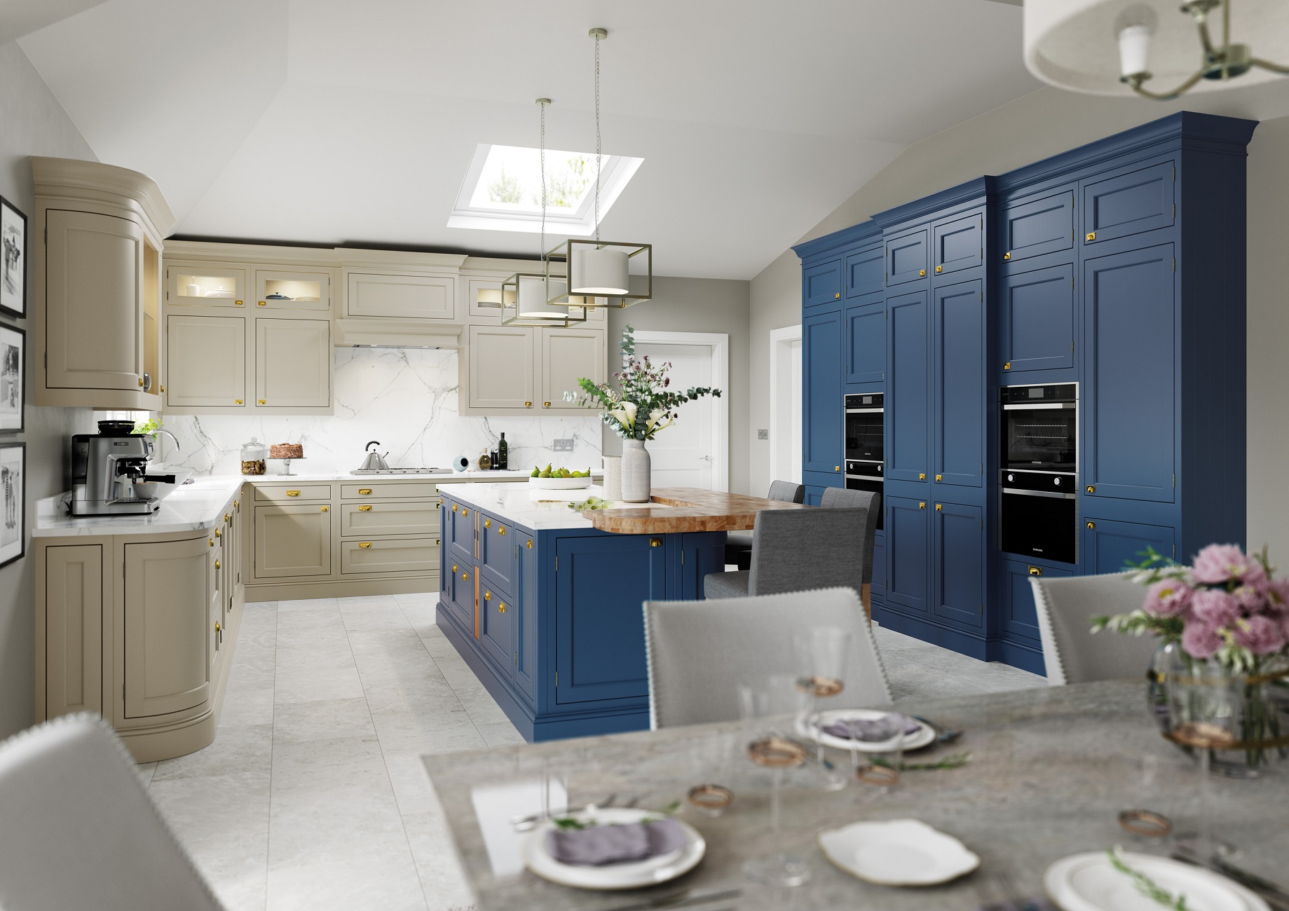Belgravia Parisian Blue and Stone Main Shoot - Hallmark Kitchen Designs