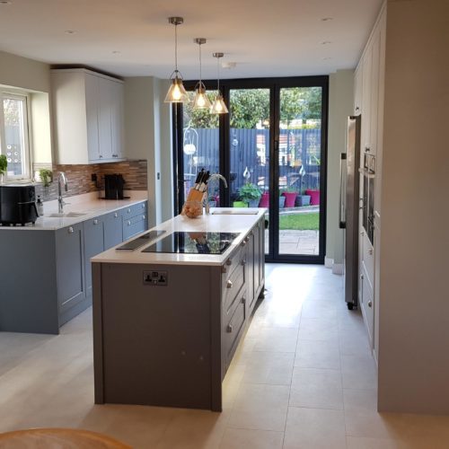 Dust grey and Dove grey shaker style kitchen